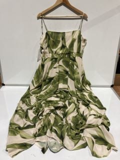 1 X BOX OF PREMIUM DESIGNER APPAREL TO INCLUDE FOREVER UNIQUE GREEN/CREAM DRESS UK 10