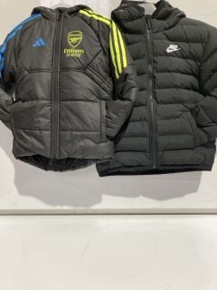 ADIDAS ARSENAL KIDS COAT SIZE 7 + NIKE PUFFER JACKET SIZE M