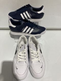 ADIDAS SAMOA TRAINERS TRAINERS WHITE/BLUE + NIKE SB FORCE FORCE 58 PRM L TRAINERS SIZE 10