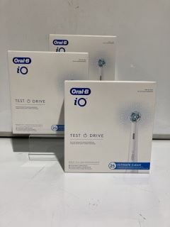 3X ORAL-B TEST DRIVE 25 PACK BRUSH HEADS