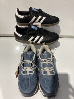 HI-TEC BLUE TRAINERS SIZE 6 + ADIDAS SAMBA OG BLACK TRAINERS SIZE 9