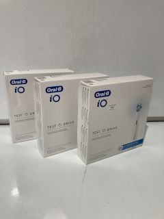 3X ORAL-B TEST DRIVE 25 PACK BRUSH HEADS