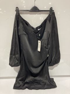 CHI CHI LONDON OFF SHOULDER LONG SLEEVE BODYCON DRESS IN BLACK SIZE 14 + 2X MISSGUIDED JACKET STONE SIZE 8 RRP £117