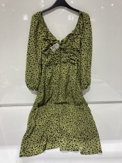 3X QUIZ KHAKI ANI PRINT DRESS SIZE 8 RRP £75