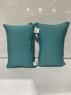 2X LIGHT BLUE/CYAN PILLOWS + 2X WHITE FISH PILLOWS