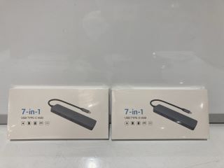 BOX OF USB HUBS TO INCLUDE 7-IN-1 TYPE C HUB