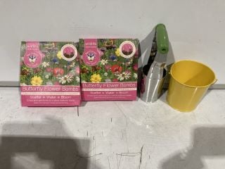 1 X BOX OF GARDEN ITEMS TO INLCUDE SMALL POTS