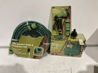 1 X BOX OF GARDEN ITEMS TO INLCUDE HOSE PIPE