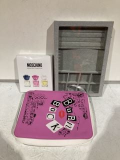 1 X BOX OF BEAUTY ITEMS TO INCLUDE MOSCHINO MINIATURE COLLECTION