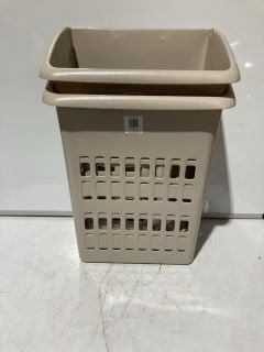 2 X PLASTIC LAUNDRY HAMPERS