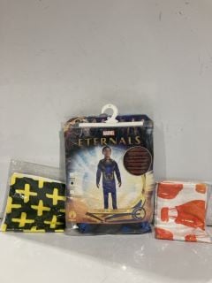 BOX OF ITEMS TO INCLUDE MARVEL ETERNALS FANCY DRESS COSTUME AGE 5-6