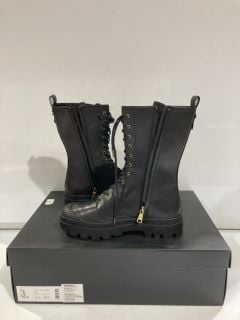 COACH TASHA LEATHER BOOTS BLACK SIZE 8