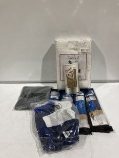 BOX OF ITEMS TO INCLUDE GREENLAND HOME FASHIONS WHITE KING BED SKIRT