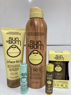 A COLLECTION OF SUNBUM TO INCLUDE SUNSCREEN FACE LOTION SPF 50 88ML (871760008342) SUNSCREEN SPRAY SPF 50 200ML (871760008335)