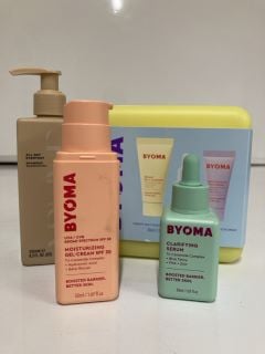 A COLLECTION OF BYOMA TO INCLUDE MOISTURIZING GEL CREAM SPF 30 50ML (5060489794680) CLARIFYING SERUM 30ML (5060489792334)