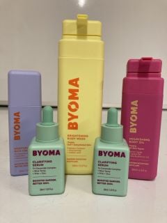 A COLLECTION OF BYOMA TO INCLUDE MOISTURIZING RICH CREAM 50ML (5060489792358) BRIGHTENING BODY WASH 400ML (5060489796394)