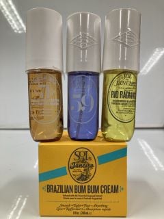 A COLLECTION OF SOL DE JANEIRO TO INCLUDE SOL DE JANEIRO BRAZILIAN BUM BUM CREAM 240ML (810912032019) & SOL DE JANEIRO CHEIROSA 59 PERFUME MIST 90ML (810912035218)