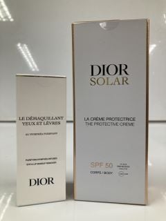 A COLLECTION OF CHRISTIAN DIOR TO INCLUDE CHRISTAIN DIOR EYE & LIP MAKEUP REMOVER 125ML (3348901600439) & CHRISTAIN DIOR THE PROTECTIVE CREME SPF 50 150ML (3348901716833)TOTAL RRP £108