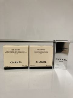 A COLLECTION OF CHANEL TO INCLUDE LES BEIGES HEALTHY GLOW SHEER POWDER B40 12G (3145891858785) PLATINUM EGOISTE POUR HOMME STICK DEODORANT 75ML (3145891247008) TOTAL RRP £145