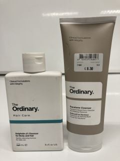 A COLLECTION OF THE ORDINARY TO INCLUDE HAIR CARE GENTLE CLEANSING FORMULA 240ML (769915199291) SQUALANE CLEANSER 150ML (769915196047)