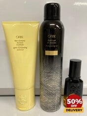 A COLLECTION OF ORBIE TO INCLUDE GOLD LUST NOURISHING HAIR OIL 50ML (840035204482) GOLD LUSH DRY SHAMPOO 309ML (811913019726) TOTAL RRP £133