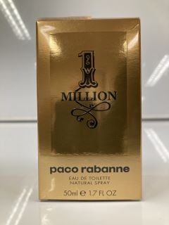 1 MILLION PACO RABANNE EAU DE TOILETTE NATURAL SPRAY 50ML (SEALED UNIT) (3349668612598)