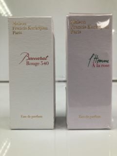 MAISON FRANCIS KURKDJIAN PARIS L'HOMME A LA ROSE EAU DE PARFUM 35ML RRP £125 (SEALED UNIT) (3700559609996) TO INCLUDE MAISON FRANCIS KURKDJIAN PARIS BACCACAT ROUGE 540 EAU DE PARFAM 35ML RRP £155 (37