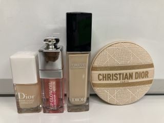 A COLLECTION OF DIOR MAKEUP ITEMS TO INCLUDE DIOR ADDICT LIP GLOW OIL CHERRY OIL INFUSED 6ML (3348901491150) DIOR PROTECTIVE NAIL CARE BASE 10ML (3348901149921) TOTAL RRP £143