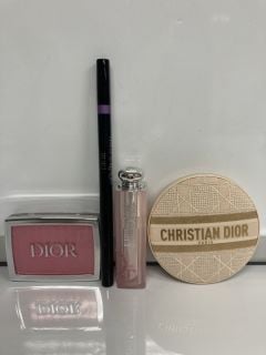 A COLLECTION OF DIOR MAKEUP ITEMS TO INCLUDE DIOR FOREVER NATURAL BRONZE GLOW 032 PINK BRONZE 8G DIOR ADDICT LIPGLOW REVIVING LIP BALM 012 ROSEWOOD 3.2G (3348901550710) TOTAL RRP £ 144