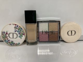 A COLLECTION OF DIOR MAKEUP ITEMS TO INCLUDE DIOR BACKSTAGE GLOW FACE PALETTE HIGHLIGHTER AND BLUSH 001 UNIVERSAL 10G (3348901720328) DIOR FOREVER COUTURE LUMINIZER HIGHLIGHTING POWDER 02 PINK GLOW 6