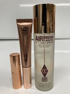 A COLLECTION OF CHARLOTTE TILBURY TO INCLUDE AIR BRUSH FLAWLESS SETTING SPRAY 100ML (5056446616171) PILLOW TALK EASY HIGHLIGHTER 10ML (5060542729413) TOTAL RRP £176