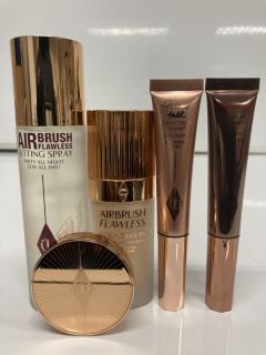 A COLLECTION OF CHARLOTTE TILBURY TO INCLUDE AIR BRUSH FLAWLESS SETTING SPRAY 100ML (5056446616171) AIR BRUSH FLAWLESS FOUNDATION 3 NEAUTRAL 30ML (5060542725354) TOTAL RRP £167