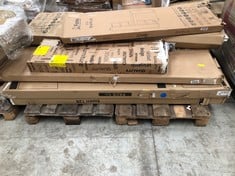 PALLET OF ASSORTED FURNITURE INCLUDING TABLE+SHELF DUPLO (MAY BE BROKEN OR INCOMPLETE).