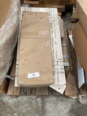 PALLET OF ASSORTED FURNITURE INCLUDING TWO-DRAWER TABLE (MAY BE BROKEN OR INCOMPLETE).