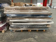 PALLET INCLUDING A VARIETY OF UPHOLSTERED BASES, BED BASES AND HEADBOARDS (MAY BE BROKEN OR INCOMPLETE).