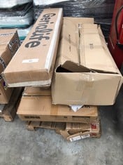 PALLET OF ASSORTED FURNITURE INCLUDING COMPUTER DESK (MAY BE BROKEN OR INCOMPLETE).