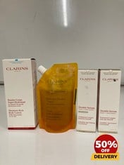 COLLECTION OF CLARINS DOUBLE SERUM (HYDRIC + LIPIDIC SYSTEM) LIGHT TEXTURE 50ML TO INCLUDE CLARINS MOISTURE-RICH BODY LOTION WITH SHEA BUTTER 200ML  TOTAL RRP £240