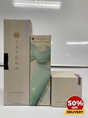 COLLECTION OF TATCHA TO INCLUDE VIOLET C RADIANCE MASK 50ML THE ESSENCE 150ML RRP £121