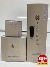 COLLECTION OF TATCHA TO INCLUDE THE WATER CREAM 50ML THE CAMELLIA CLEANSING OIL 150ML RRP £138