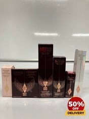 COLLECTION OF CHARLOTTE TILBURY TO INCLUDE AIR BRUSH FLAWLESS FINISH COMPLEXION PERFECTING MICROPOWER 8G GLOWGASM BEAUTY LIGHT WAND 12ML RRP £114