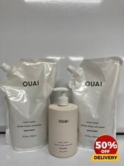 COLLECTION OF OUAI TO INCLUDE HAND WASH 946ML HAND LOTION 474ML RRP £84