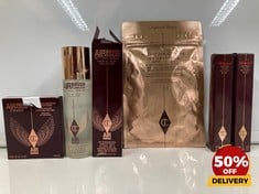 COLLECTION OF CHARLOTTE TILBURY TO INCLUDE INSTANT MAGIC FACIAL DRY SHEET MASK 2.3G HOLLYWOOD CONTOUR WAND FAIR MEDIUM RRP £113