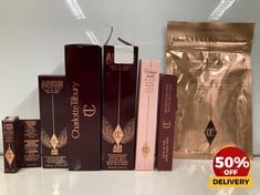 COLLECTION OF CHARLOTTE TILBURY TO INCLUDE INSTANT MAGIC FACIAL DRY SHEET MASK 2.3G AIRBRUSH FLAWLESS SETTING SPRAY 100ML RRP £178