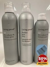 COLLECTION OF LIVING PROOF ADVANCED CLEAN DRY SHAMPOO 355ML TO INCLUDE LIVING PROOF FULL DRY VOLUME & TEXTURE SPRAY 238ML - TOTAL RRP £150