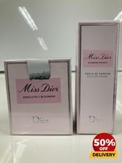 MISS DIOR BLOOMING BOUQUET PERLE DE PARFUM ROLLER-PEARL 20ML & MISS DIOR ABSOLUTELY BLOOMING 30ML (SEALED UNIT) TOTAL RRP £120