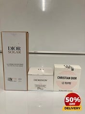 COLLECTION OF CHANEL TO INCLUDE DIORSNOW ESSENCE OF LIGHT 50ML CHRISTIAN DIOR THE BALM HANDS-LIPS-BODY 50ML TOTAL RRP £182