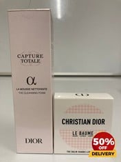 COLLECTION OF CHANEL TO INCLUDE CHRISTIAN DIOR THE BALM HANDS LIP BODY 50ML CAPTURE TOTAL THE CLEANSING FOAM 110G TOTAL RRP £102