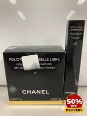 COLLECTION OF CHANEL TO INCLUDE POUDRE UNIVERSAL LIBRE 30G STYLO YEUX WATERPROOF EYYELINER EBENE 0.30G TOTAL RRP £77