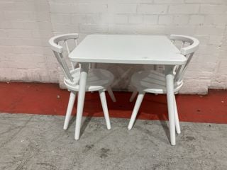 JOHN LEWIS CHILDRENS SPINDLE TABLE AND CHAIRS SET IN WHITE RRP £155