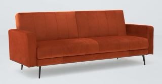 JOHN LEWIS ANYDAY BOUTIQUE 3 SEATER SOFA BED IN RUST VELVET RRP £499 (003347342)